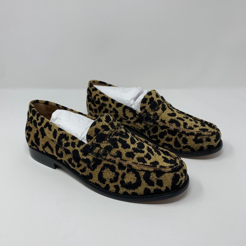 Re/Done 264-17W9LFR 90s Loafers Shoes Women's 38 Leopard Tapestry Slip-on S0431